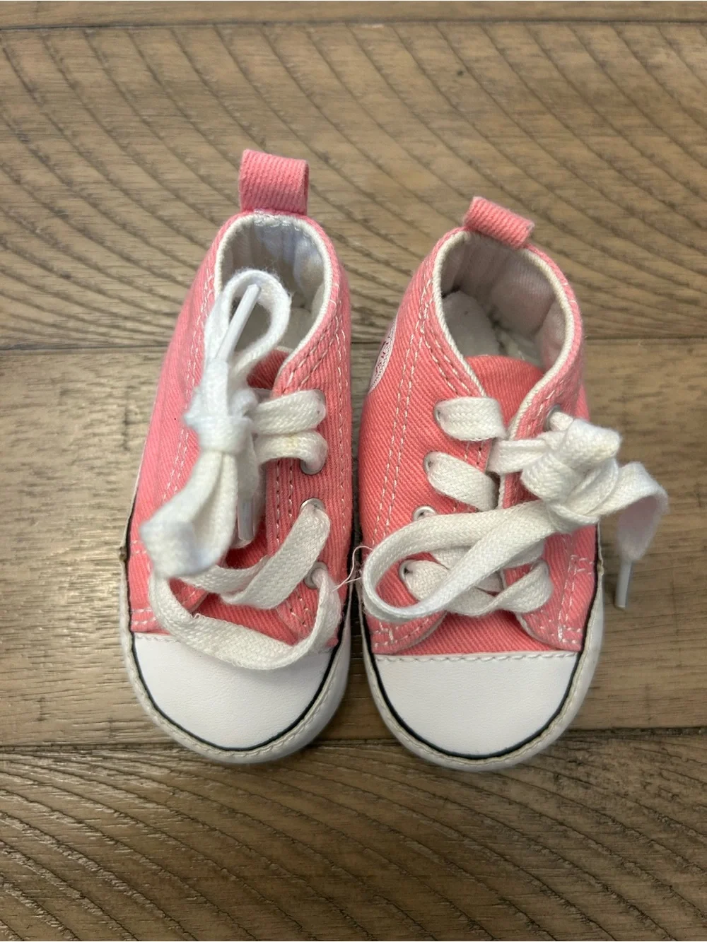 Size 2 toddler Converse Pink Sneakers with White Laces